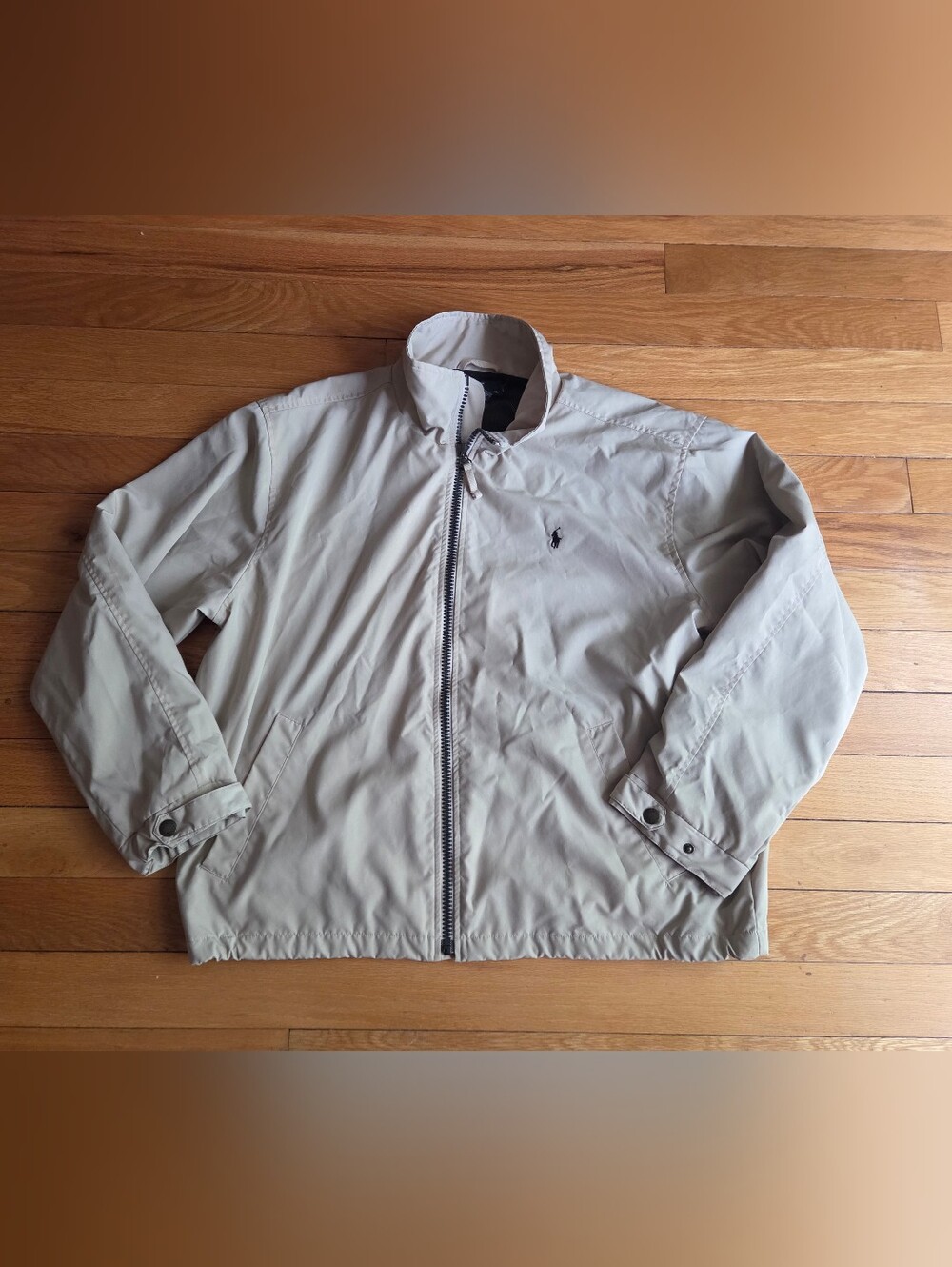 Vintage 90s Ralph Lauren Beige Bomber Men's Jacket XXL